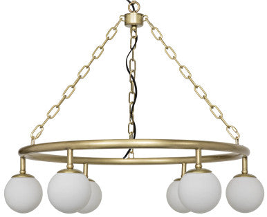 Noir Modena Chandelier in Antique Brass LAMP658MB