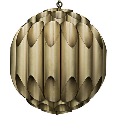 Noir Glowbular Chandelier in Antique Brass LAMP688MB