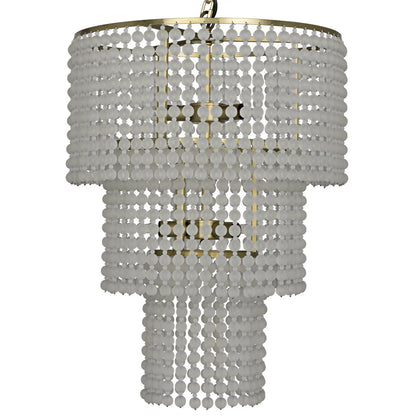 Noir Fatima Chandelier in Antique Brass LAMP690MB