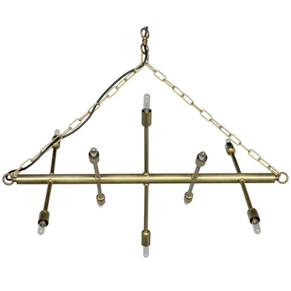 Noir Sperato Chandelier in Antique Brass LAMP691MB