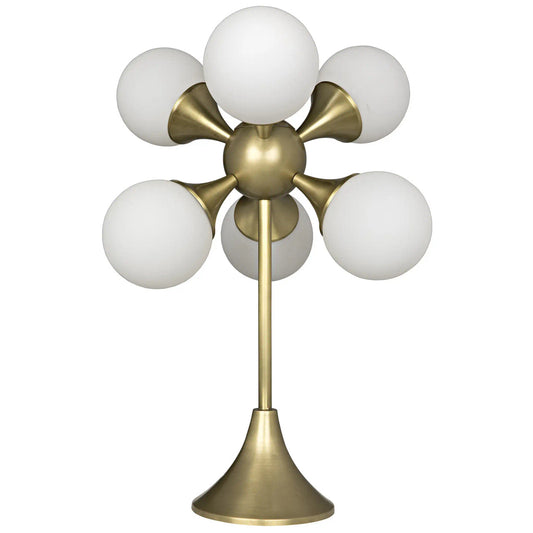 Noir Globular Table Lamp in Antique Brass LAMP692MB