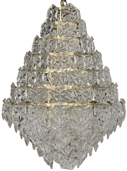 Noir Neive Chandelier in Antique Brass LAMP693MB-L