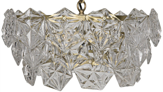 Noir Neive Chandelier in Antique Brass LAMP693MB-S