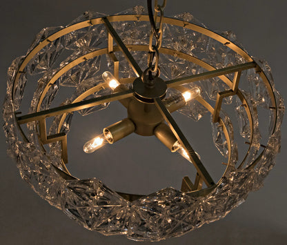 Noir Neive Chandelier in Antique Brass LAMP693MB-S