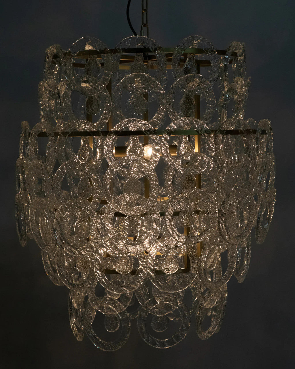 Noir Quebec Chandelier in Antique Brass LAMP703MB