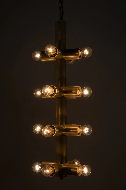 Noir Axe Chandelier in Antique Brass LAMP708MB