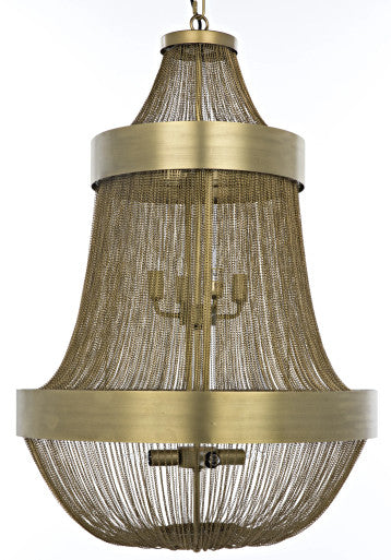 Noir Pavilion Chandelier in Antique Brass LAMP715MB