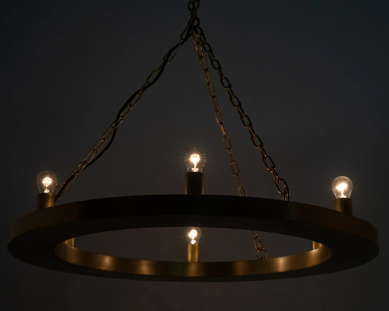 Noir Ciro Chandelier in Antique Brass LAMP717MB