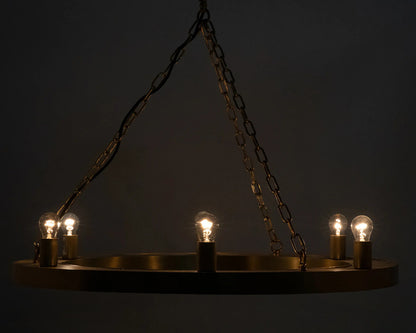 Noir Ciro Chandelier in Antique Brass LAMP717MB