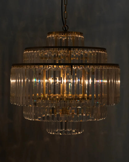 Noir Quintus Chandelier in Antique Brass LAMP727MB