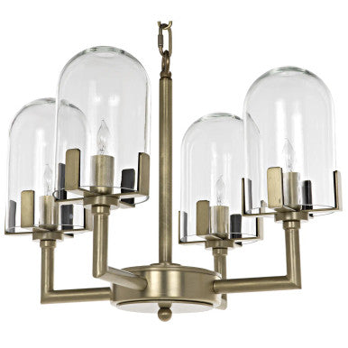 Noir Bistro Chandelier in Antique Brass LAMP735MB