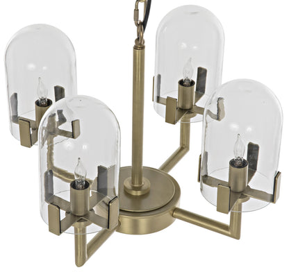 Noir Bistro Chandelier in Antique Brass LAMP735MB