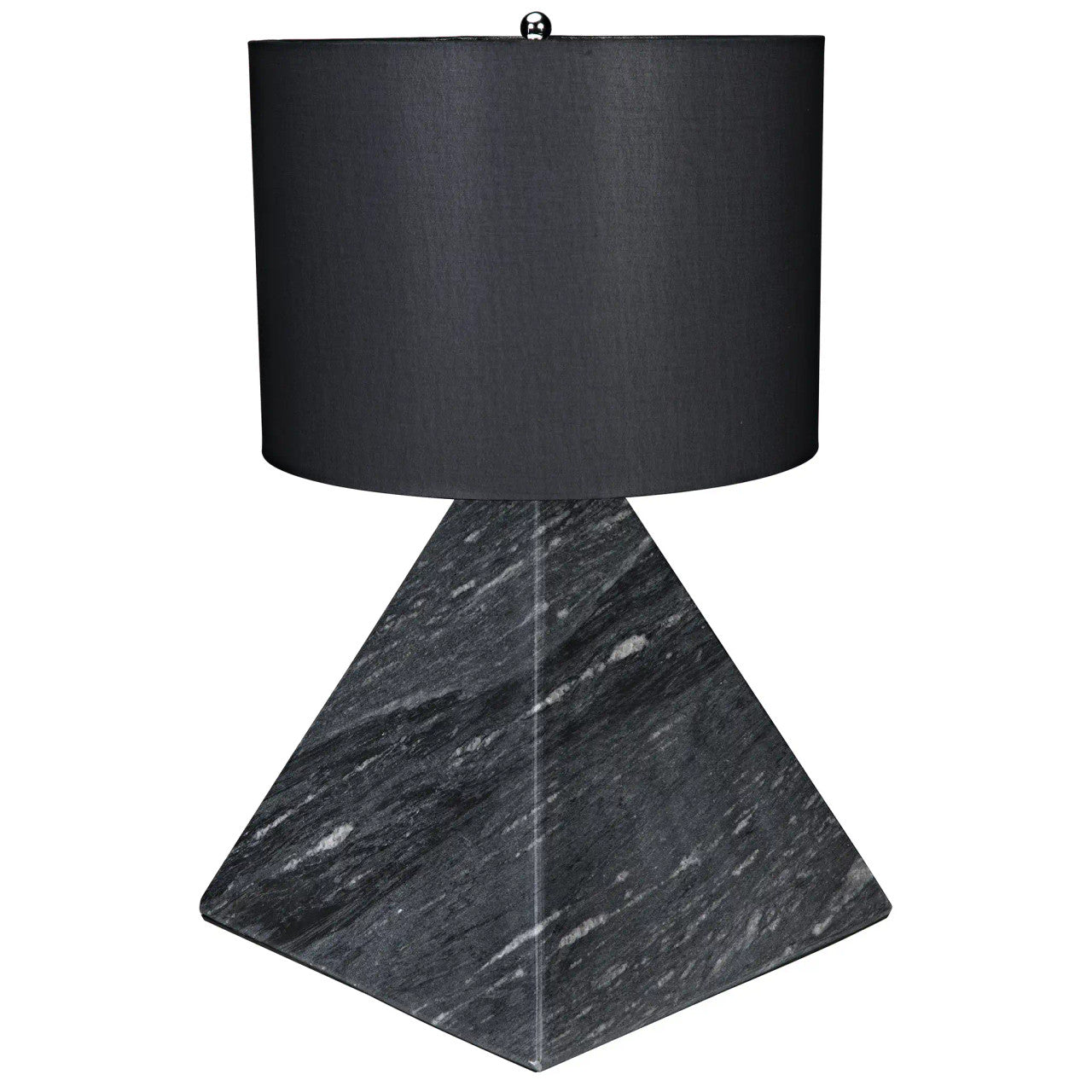 Noir Sheba Table Lamp with Black Shade in Black Marble LAMP755BMSH