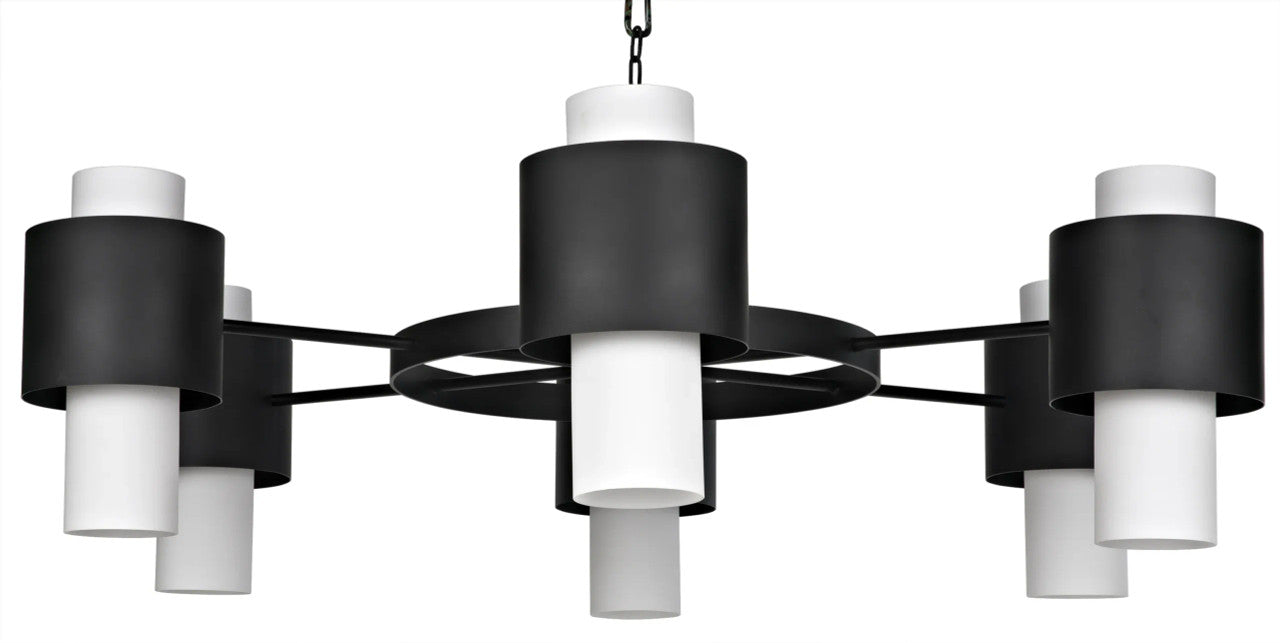 Noir Socrates Chandelier in Matte Black LAMP763MTB