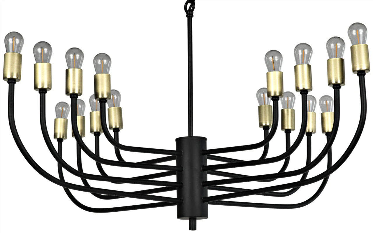 Noir Claude Chandelier in Matte Black LAMP764MTB