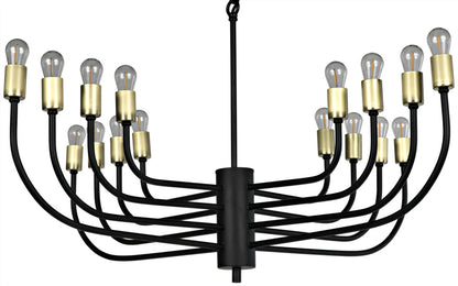 Noir Claude Chandelier in Matte Black LAMP764MTB