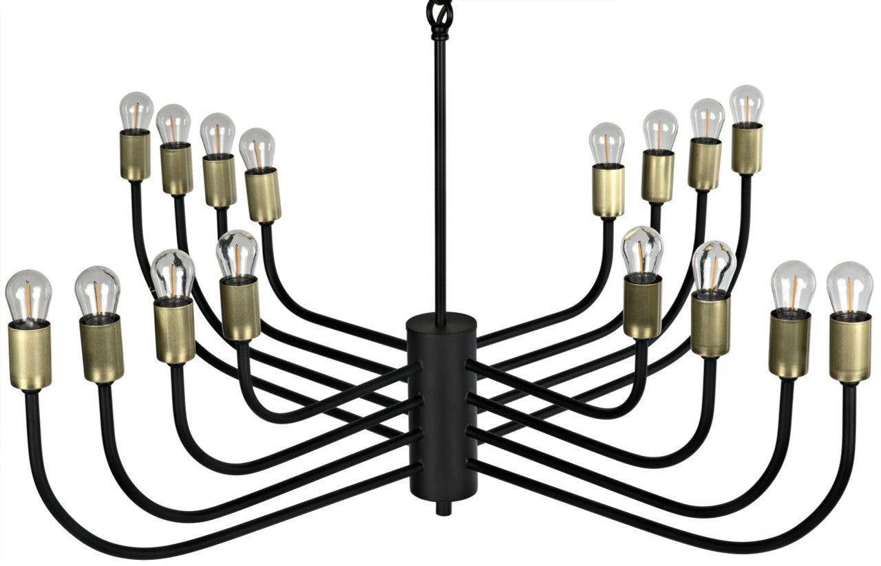 Noir Claude Chandelier in Matte Black LAMP764MTB