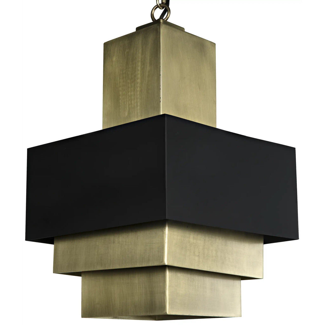 Noir Chevelle Pendant in Antique Brass LAMP765MB