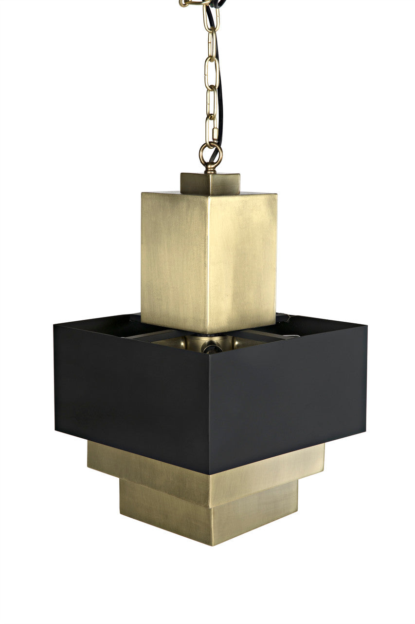 Noir Chevelle Pendant in Antique Brass LAMP765MB