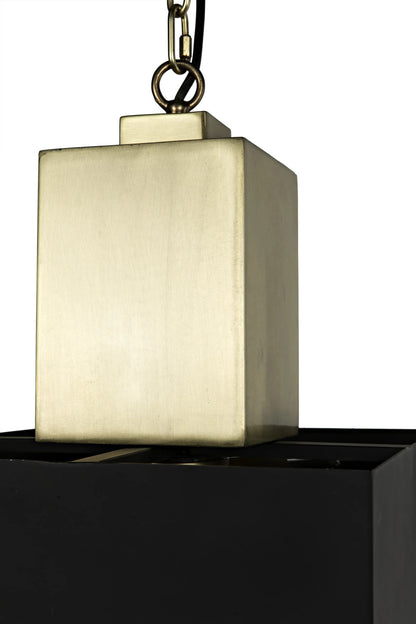 Noir Chevelle Pendant in Antique Brass LAMP765MB