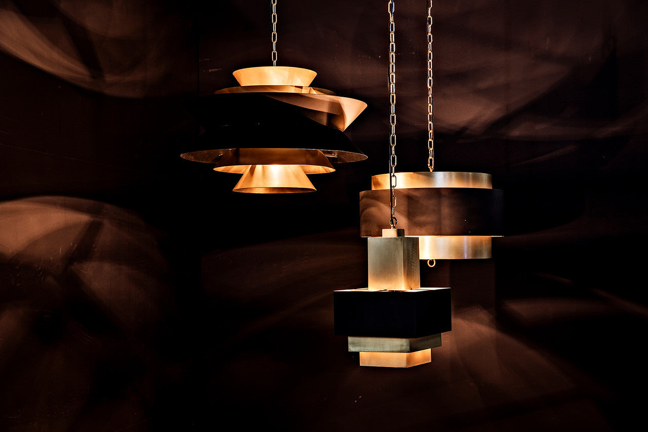 Noir Chevelle Pendant in Antique Brass LAMP765MB