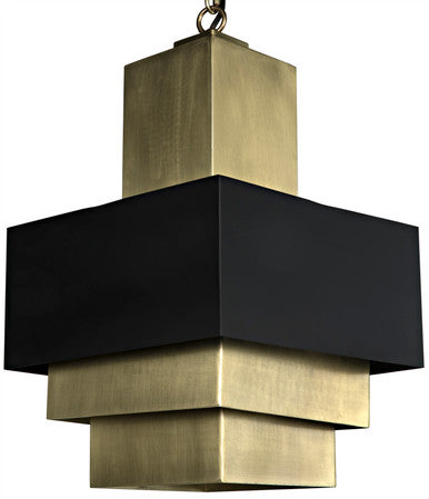 Noir Chevelle Pendant in Antique Brass LAMP765MB