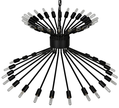 Noir Mancini Chandelier in Matte Black LAMP774MTB