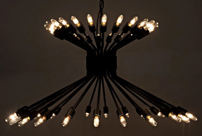 Noir Mancini Chandelier in Matte Black LAMP774MTB