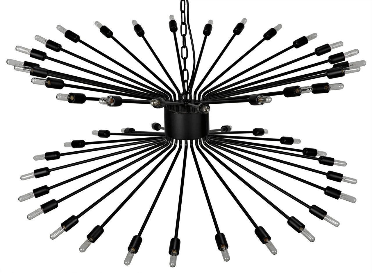 Noir Lampberto Chandelier in Matte Black LAMP775MTB