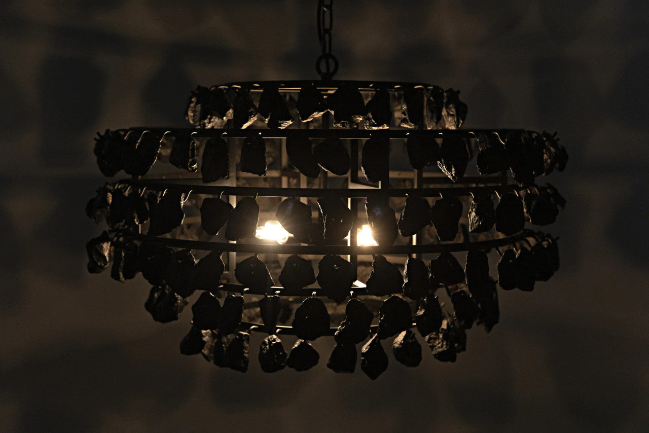 Noir Vulcan Chandelier in Matte Black LAMP778MTB