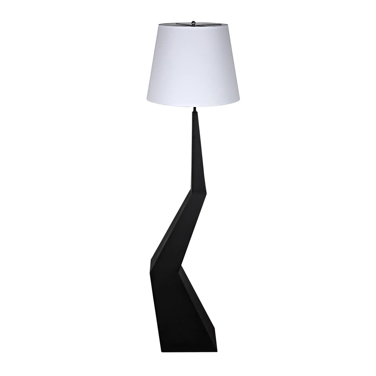 Noir Rhombus Floor Lamp with Shade in Matte Black LAMP779MTBSH