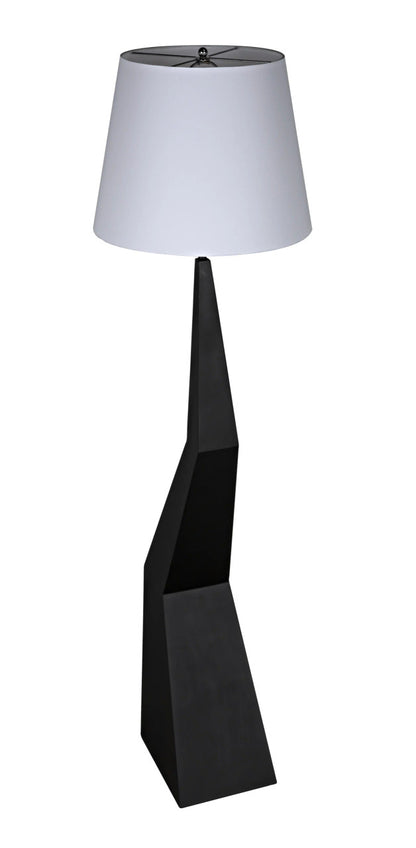 Noir Rhombus Floor Lamp with Shade in Matte Black LAMP779MTBSH