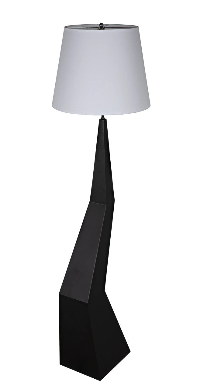 Noir Rhombus Floor Lamp with Shade in Matte Black LAMP779MTBSH