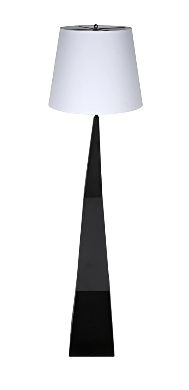 Noir Rhombus Floor Lamp with Shade in Matte Black LAMP779MTBSH