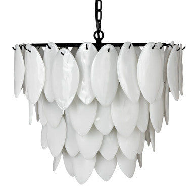 Noir Lotus Chandelier in Matte Black LAMP780MTB