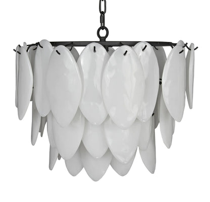 Noir Lotus Chandelier in Matte Black LAMP781MTB