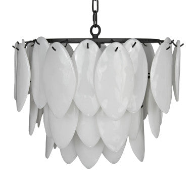 Noir Lotus Chandelier in Matte Black LAMP781MTB