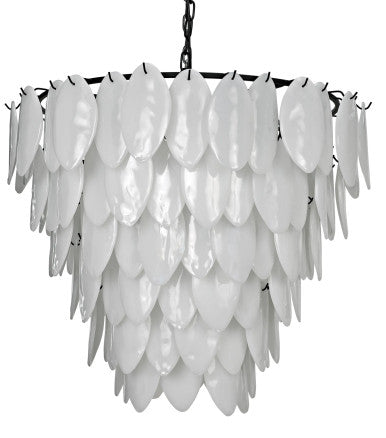 Noir Lotus Chandelier in Matte Black LAMP782MTB