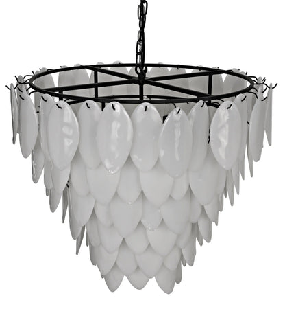 Noir Lotus Chandelier in Matte Black LAMP782MTB