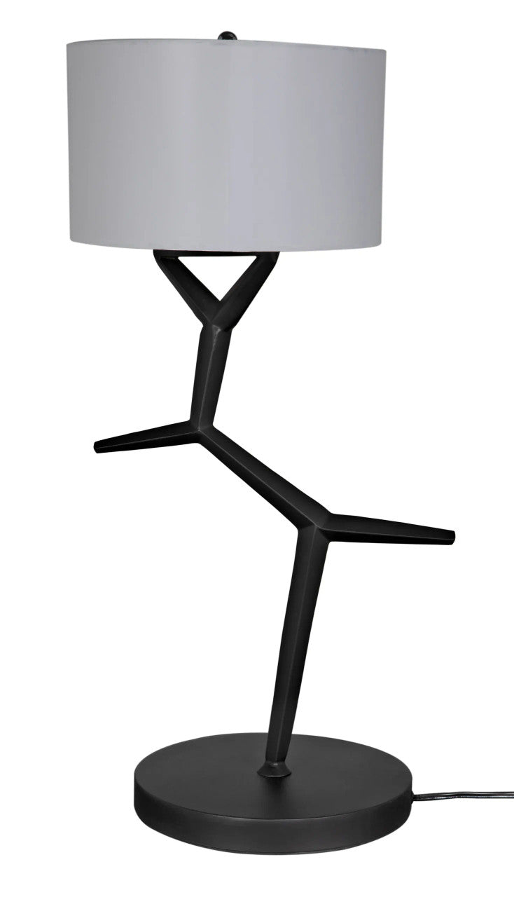 Noir Arizona Lamp with Shade in Matte Black LAMP790SH