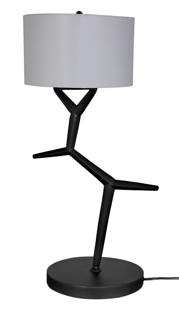 Noir Arizona Lamp with Shade in Matte Black LAMP790SH