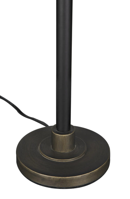 Noir Lighthouse Lamp in Matte Black with Antique Brass Accents LAMP793