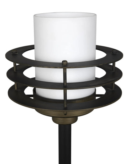 Noir Lighthouse Lamp in Matte Black with Antique Brass Accents LAMP793