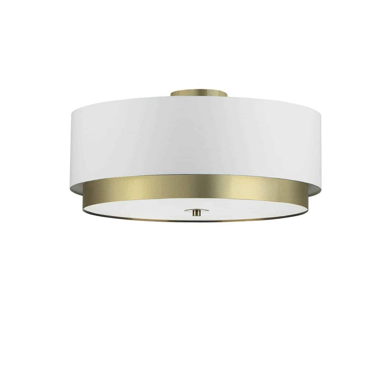 Dainolite 4 Light Flush Mount, Aged Brass with White Shade, Frosted Glass Diffuser LAR-203FH-AGB