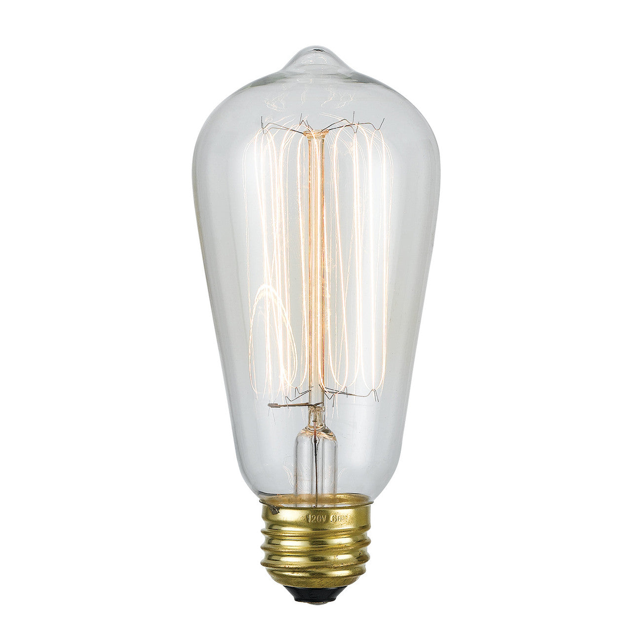 CAL Lighting Edison Bulb,E26,120V,St18,360 Lumen Clear & Chrome LB-7147-60W