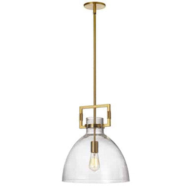 Dainolite 1 Light Incandescent Aged Brass Pendant LBY-141P-AGB