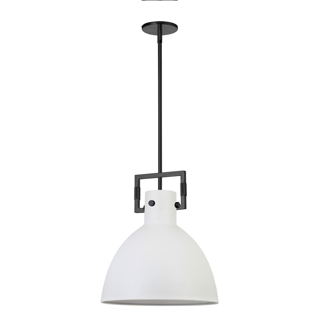 Dainolite 1 Light Incandescent Pendant, Matte Black w/ MW Metal Shade LBY-141P-MW-MB