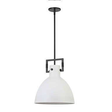 Dainolite 1 Light Incandescent Pendant, Matte Black w/ MW Metal Shade LBY-141P-MW-MB