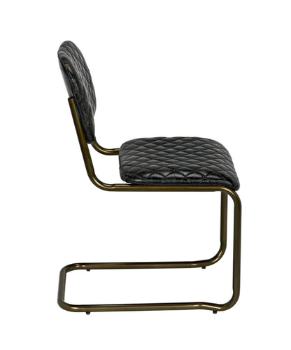 Noir 0037 Dining Chair in Matte Black and Antique Brass LEA-C0037B