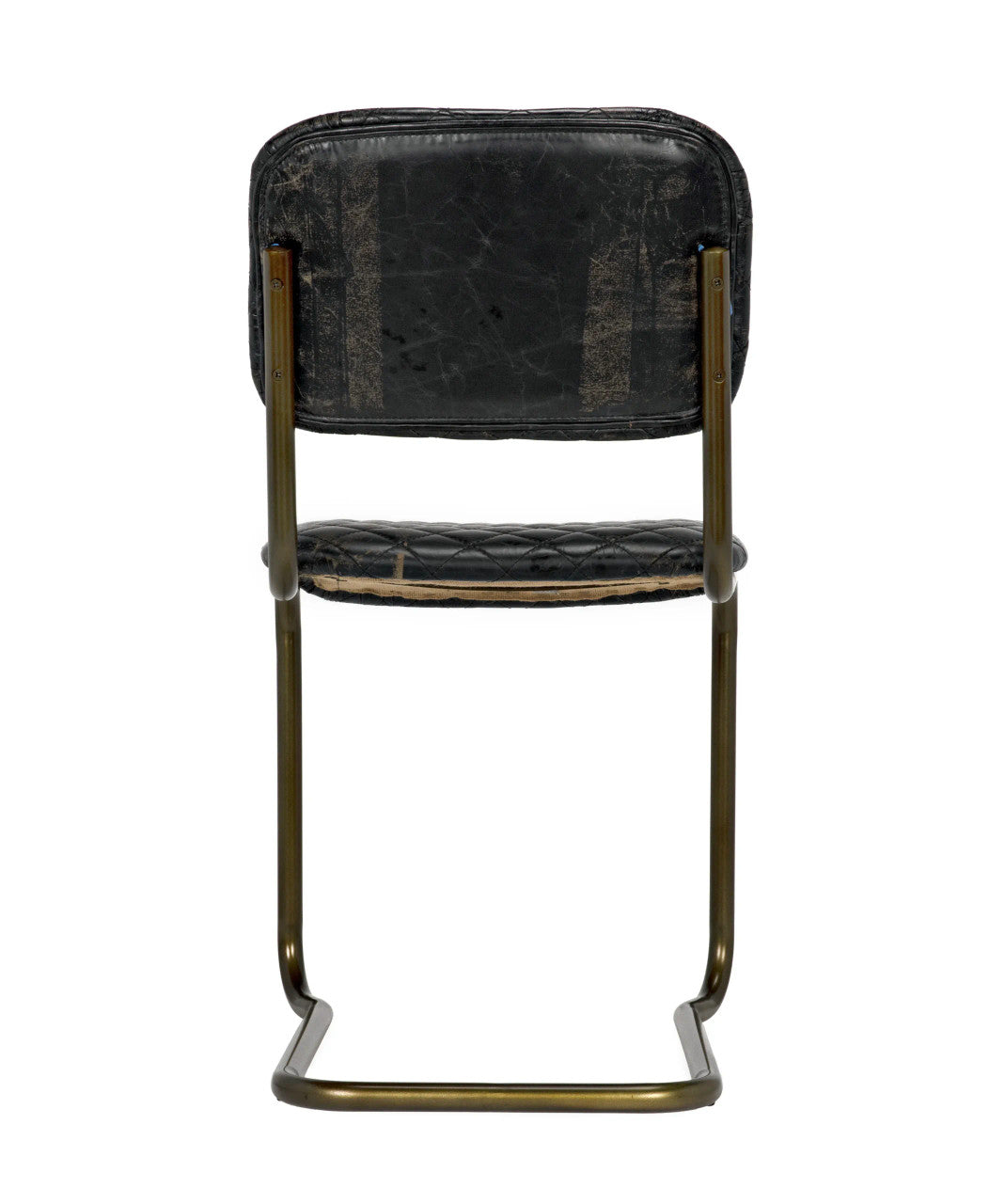 Noir 0037 Dining Chair in Matte Black and Antique Brass LEA-C0037B